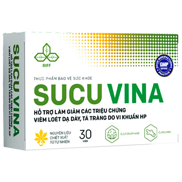 Sucuvina – hỗ trợ giảm triệu chứng viêm loét dạ dày – vỉ 30 viên